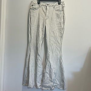 Blue striped bell bottoms